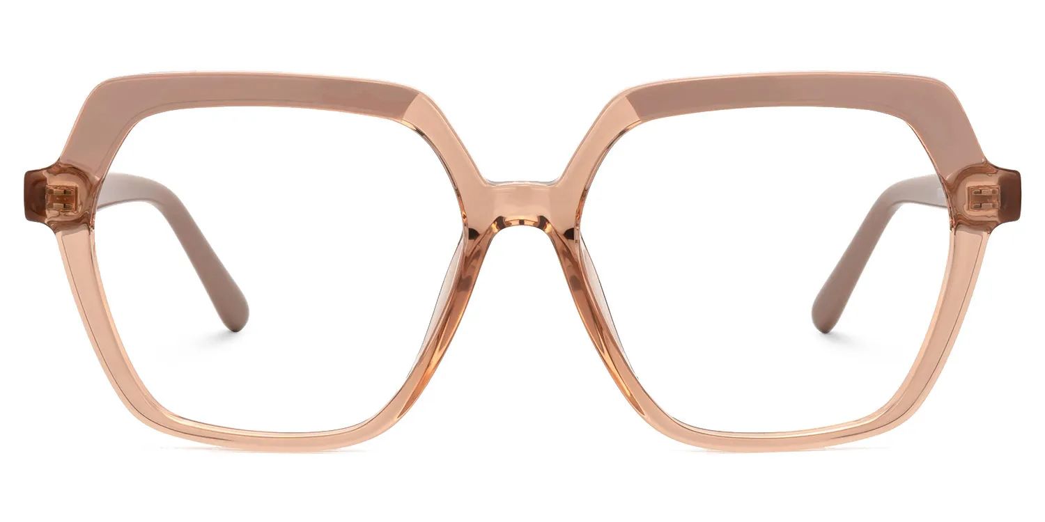 Norah Champagne Geometrische Brille1