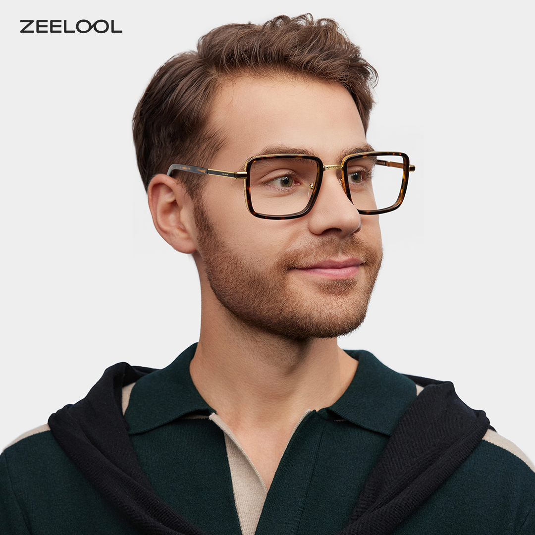 ZEELOOL Hunter Tortoise Quadratisch Brille