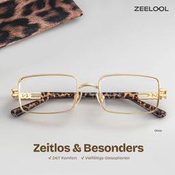 Olivia Gold Rechteckig Brille1