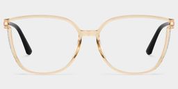 Cora Beige Quadratisch Brille2