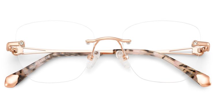 Seth Rosa-Gold Rechteckig Brille