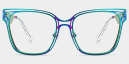 Dacarine Bunt Quadratisch Brille2