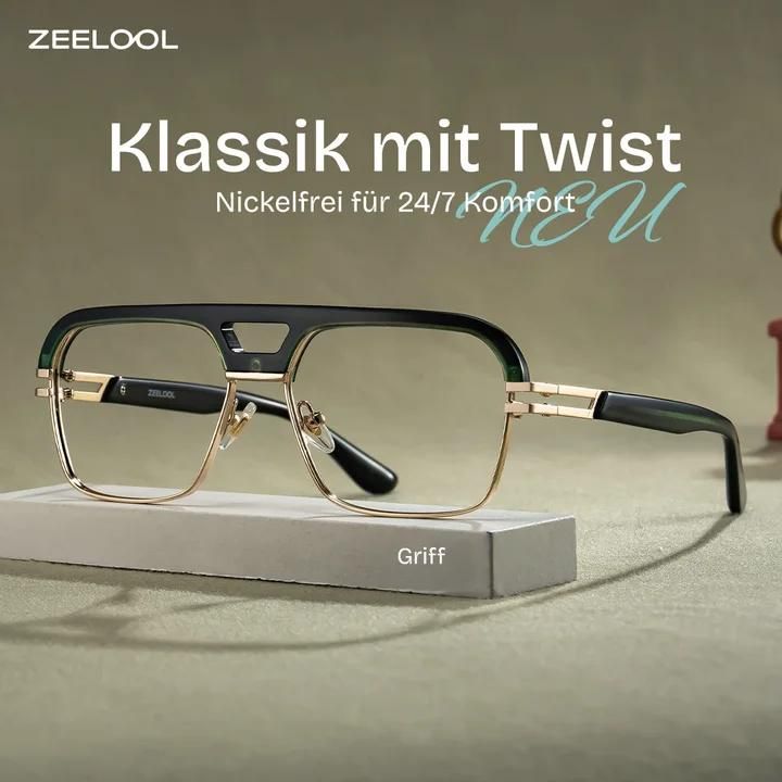 Griff Dunkelgrün Pilot Brille