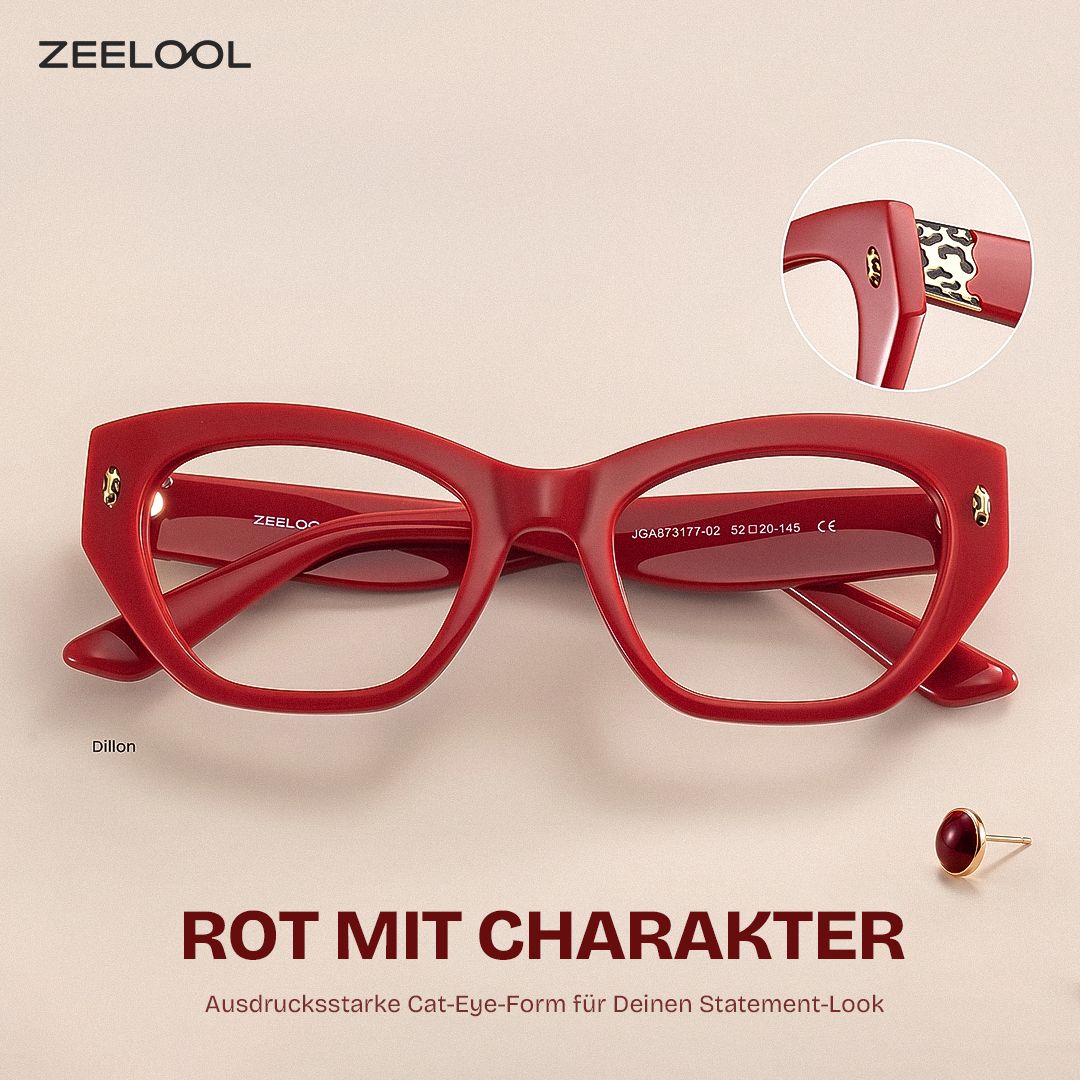 Dillon Rote Cat-Eye-Brille | ZEELOOL1