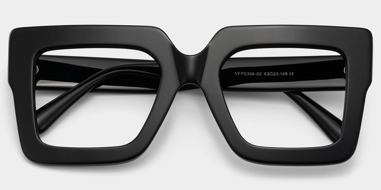 Brandon Schwarz Quadratische Brille1