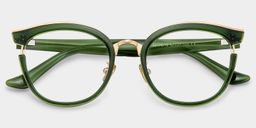 Laraine Grün-Gold Cateye Brille1