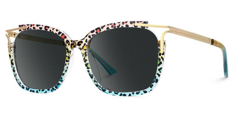 Sidibe Blau-Leo Quadratisch Sonnenbrille