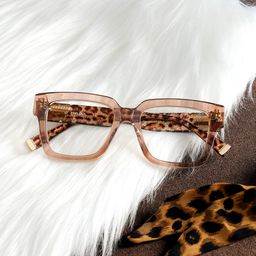 Caius Beige Quadratisch Brille2