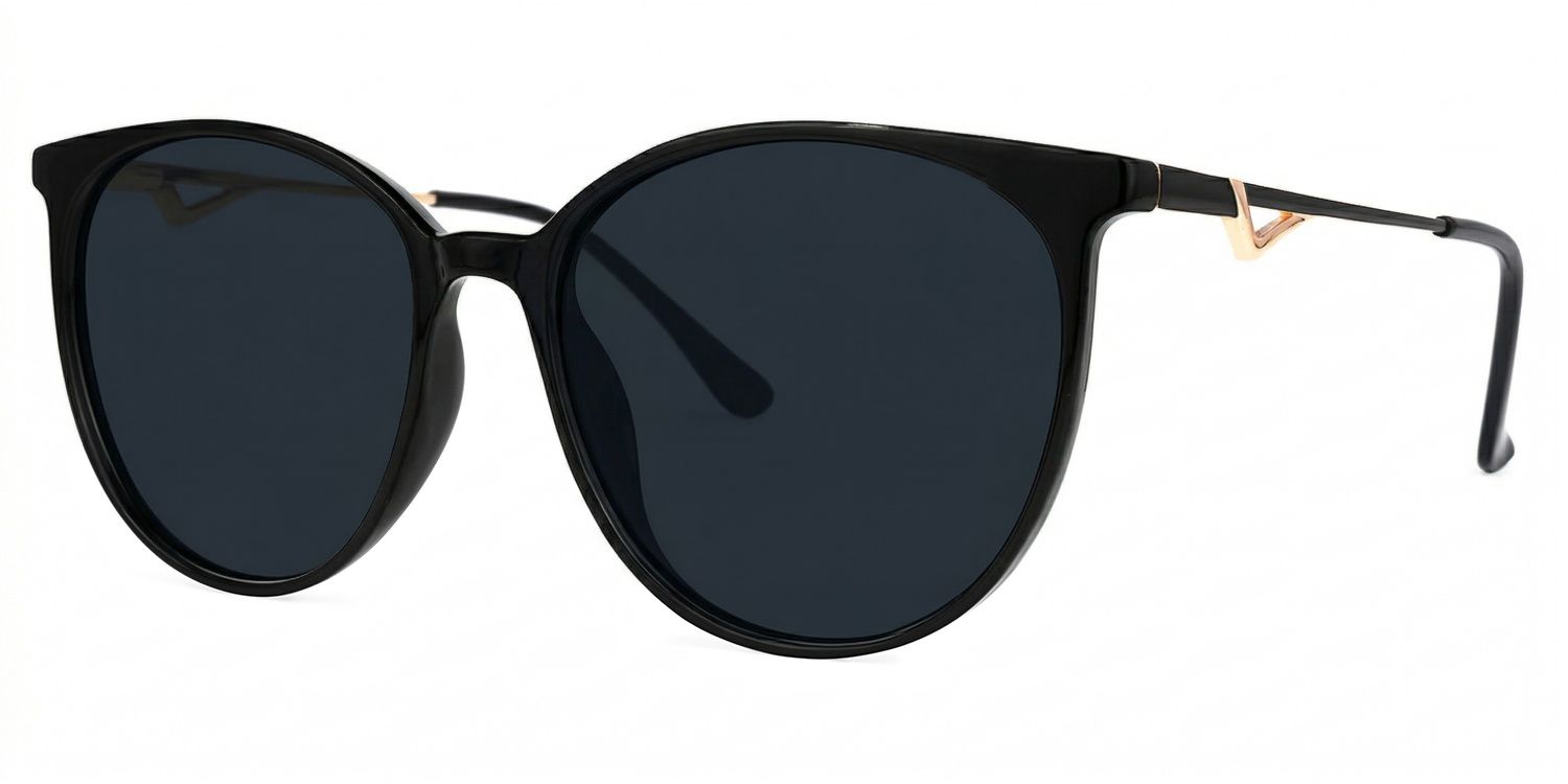 Babbage Round Schwarz Sonnenbrille mit Sehstärke | ZEELOOL1