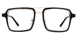 Nellie Schwarz-Gold Pilot Brille0