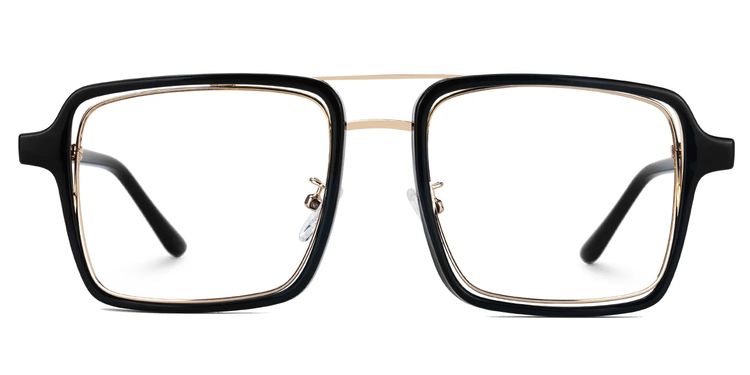 Nellie Schwarz-Gold Pilot Brille