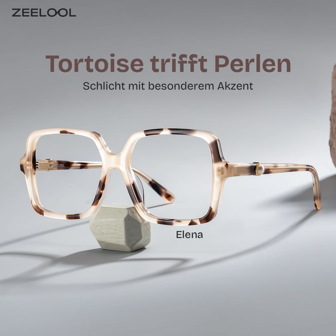 Schildpatt Quadratische Elena Brille — Klassischer Stil | ZEELOOL0