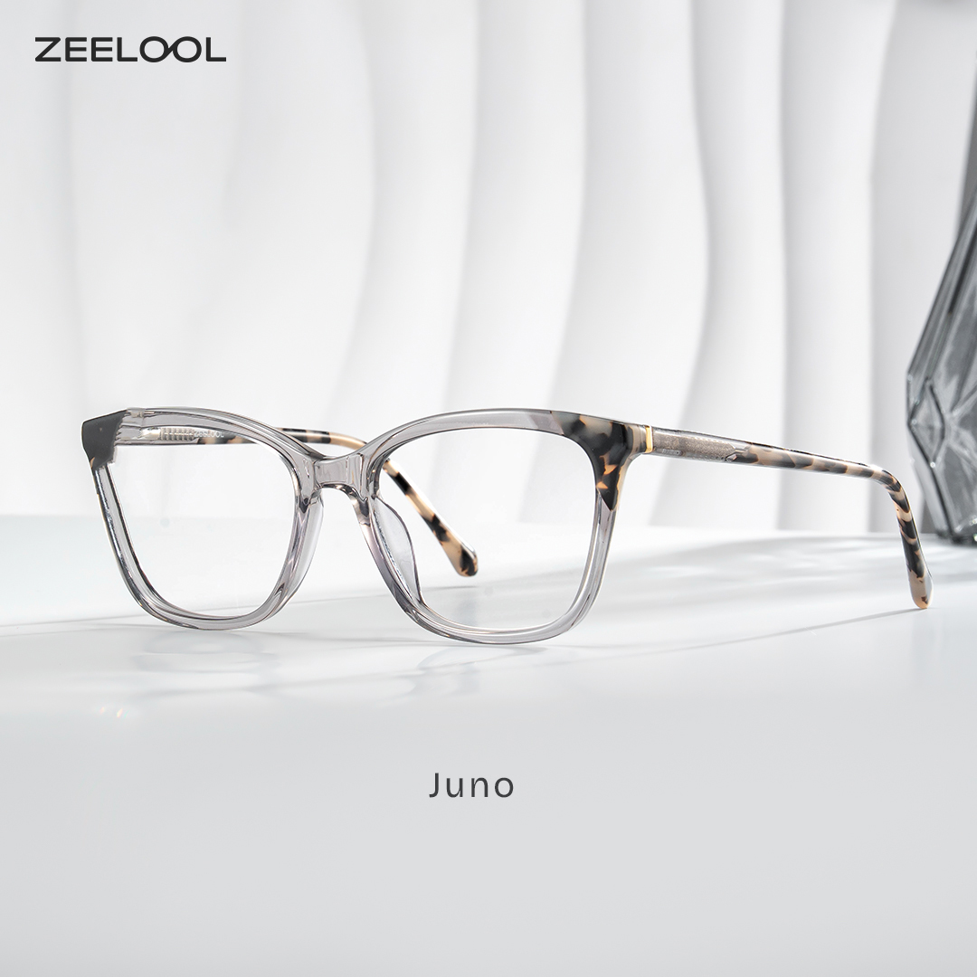 Juno Grau Rechteckig Brille1