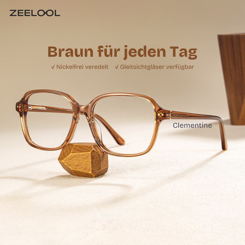 Clementine Braun Quadratisch Brille