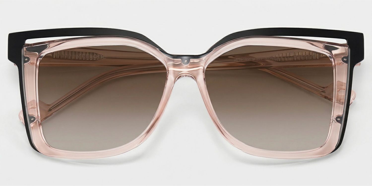 Twolla Beige Quadratisch Brille1