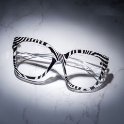 Trisha Schwarz-Weiß Quadratisch Brille2