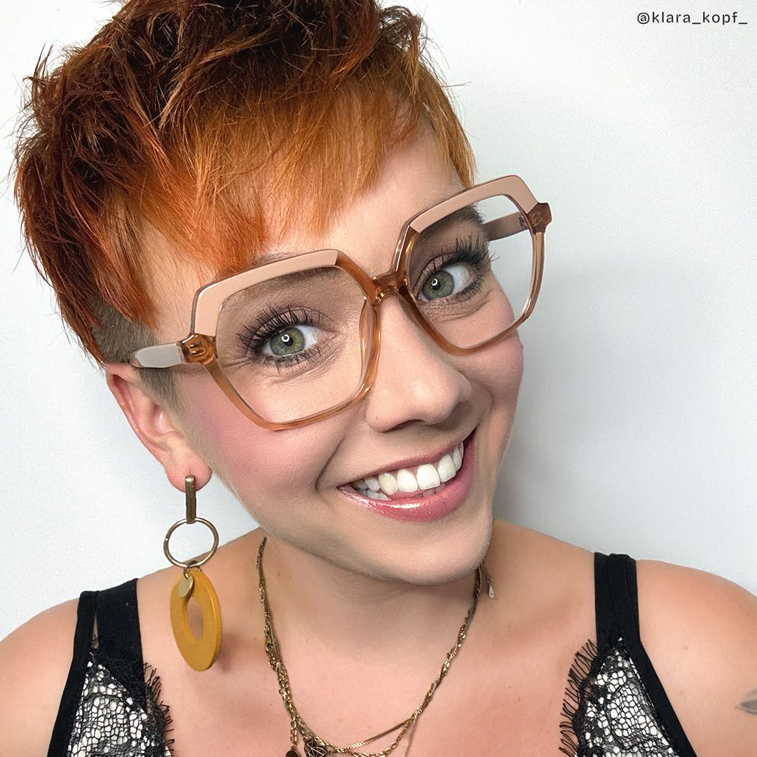 Norah Champagne Geometrische Brille6