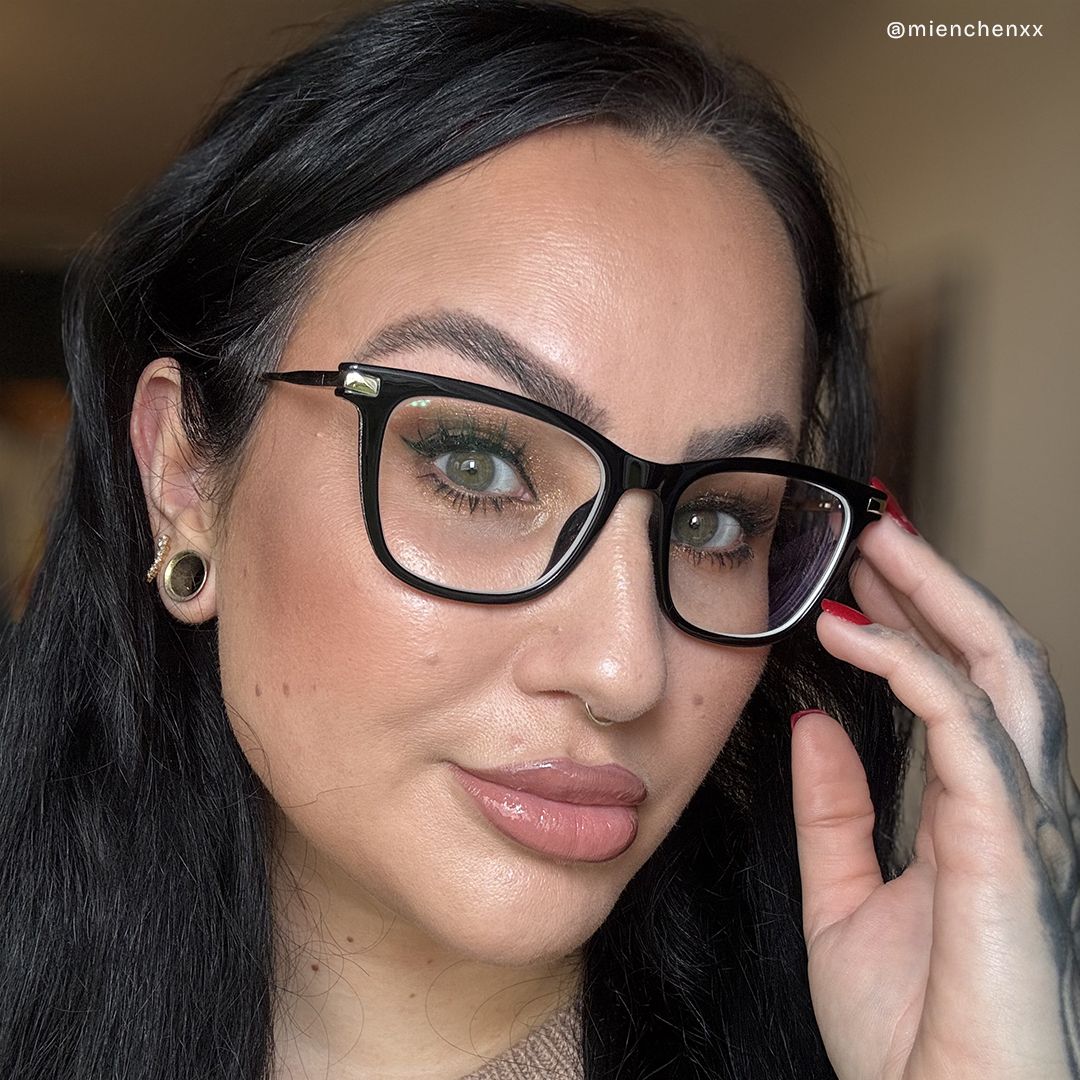 Selena Schwarz Rechteckig Brille8