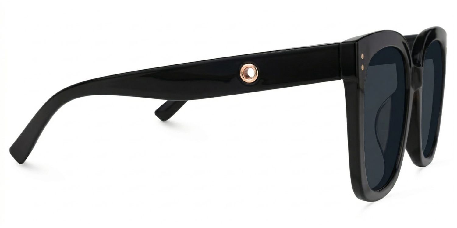 Ebony Schwarz Quadratisch Brille2