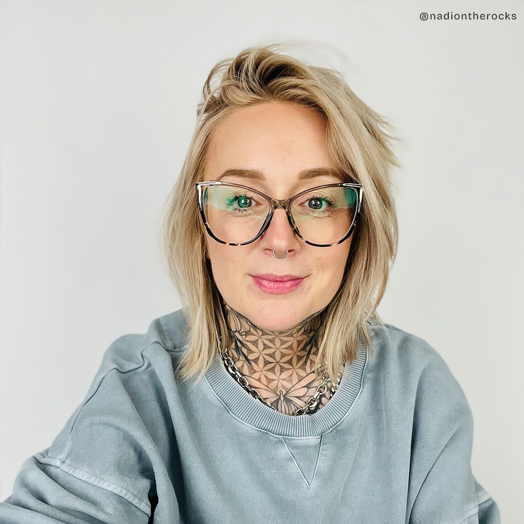 Yomary Grau-Braun Cateye Gemischte Materialien Brille5