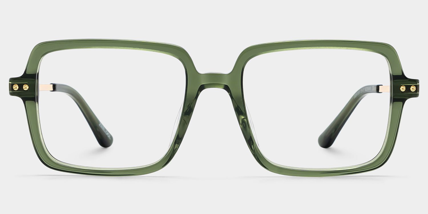 Asher Grün Rechteckig Brille1