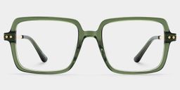 Asher Grün Rechteckig Brille1