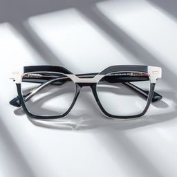 Nidia Schwarz-Weiß Quadratisch Brille1