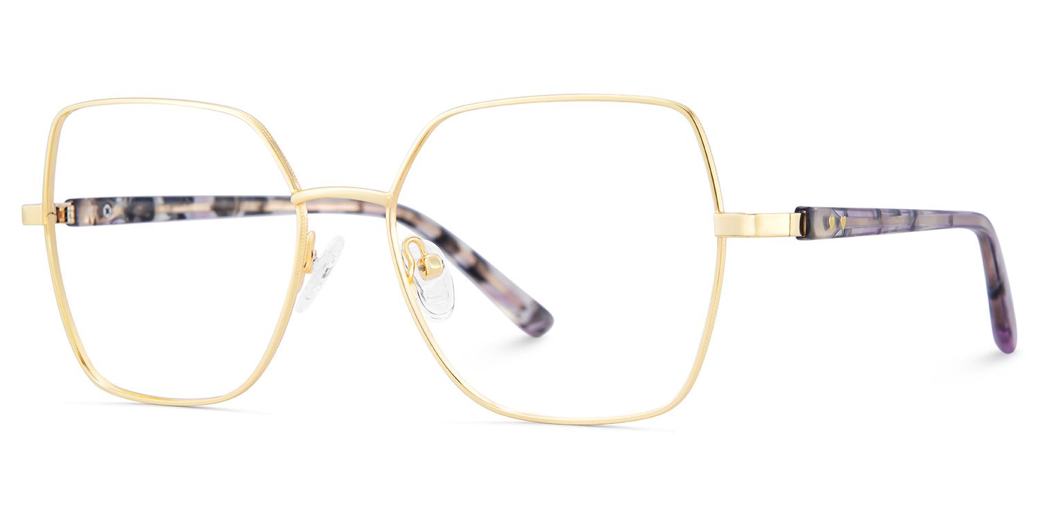 Billie Gold Geometrisch Gemischte-Materialien Brille4