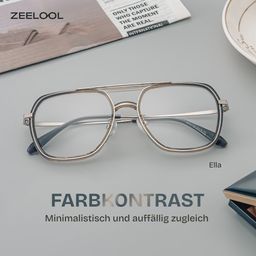 Ella Schwarz-Grau Pilot Brille0