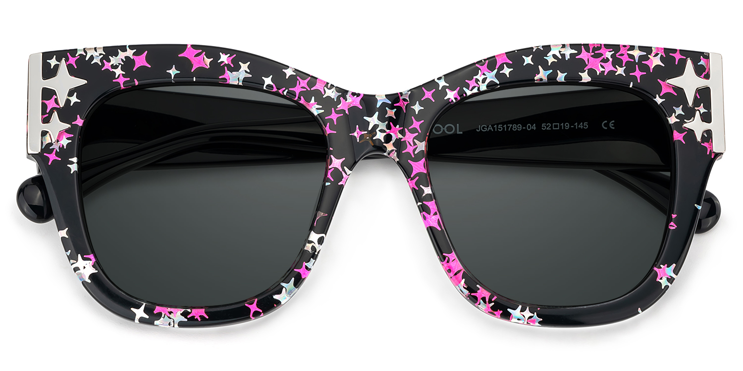 ZEELOOL Minfia Schwarz-Sternmuster Quadratisch Brille