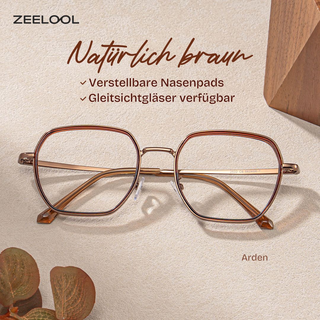 Arden Braun Geometrisch Brille0