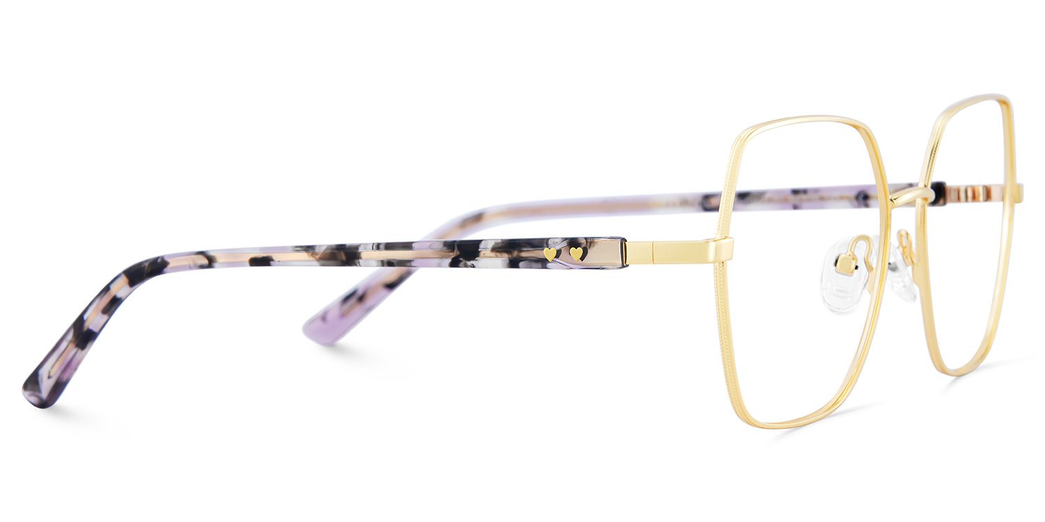 Billie Gold Geometrisch Gemischte-Materialien Brille5