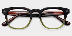 Pierce Braun-Grün Rund Brille3