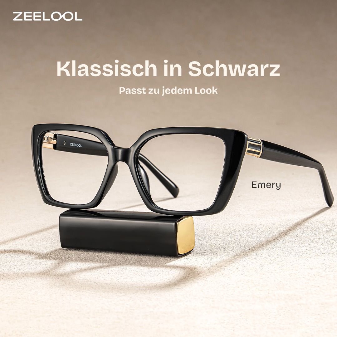 Emery Schwarz Quadratisch Brille0