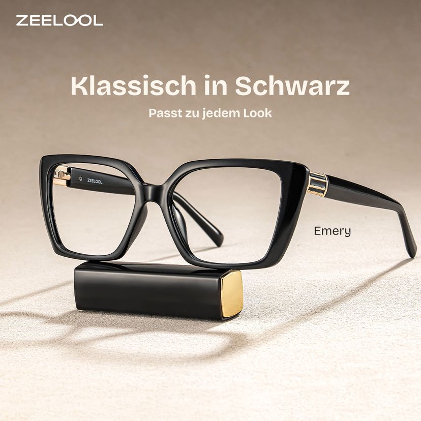 Emery Schwarz Quadratisch Brille