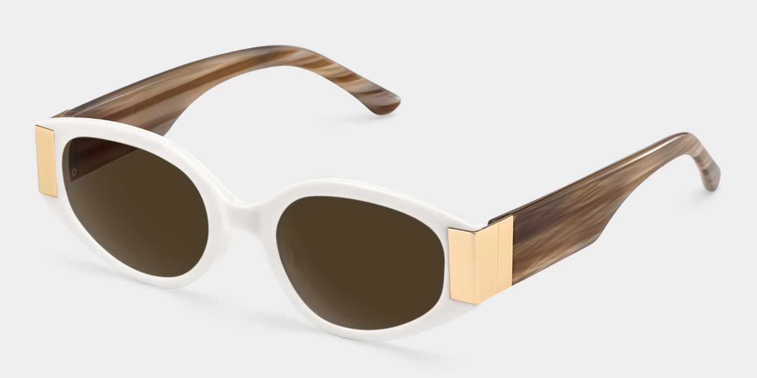 Silvia Cat Eye Weiß Sonnenbrille mit Sehstärke | ZEELOOL2