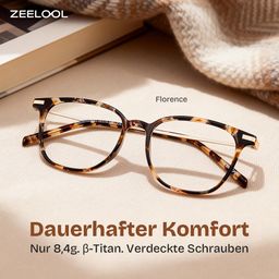 Florence Tortoise Rechteckig Brille1