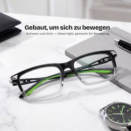 Orion Schwarz Rechteckig Brille1