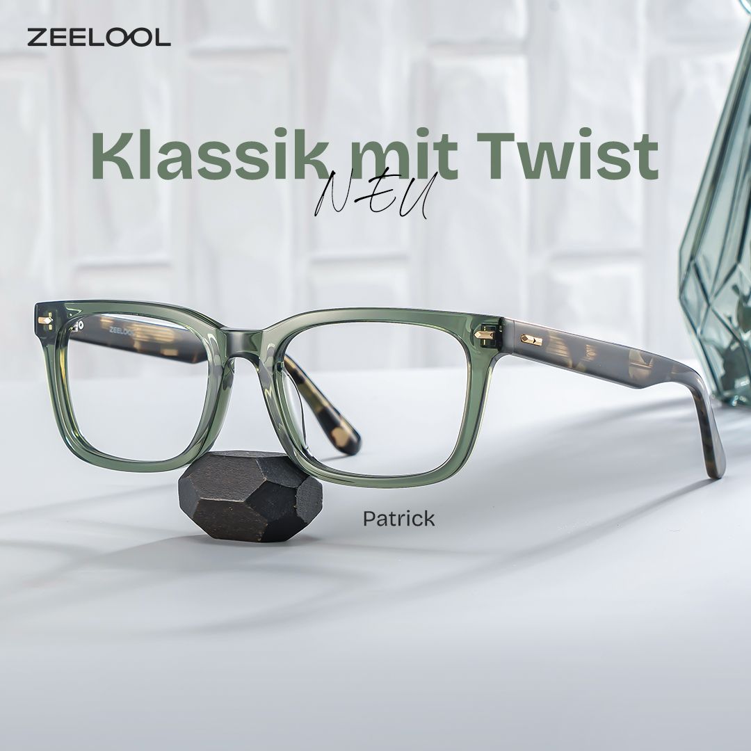 Patrick Grün Rechteckig Brille0