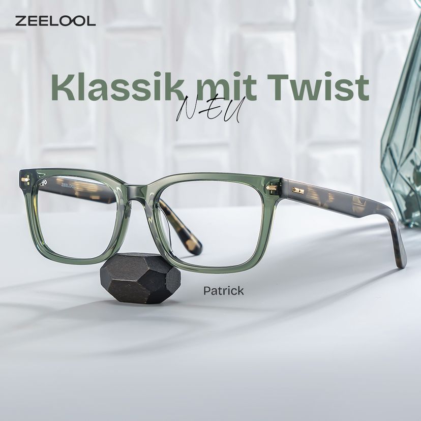 Patrick Grün Rechteckig Brille