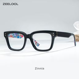 Zinnia Schwarz Rechteckig Brille2