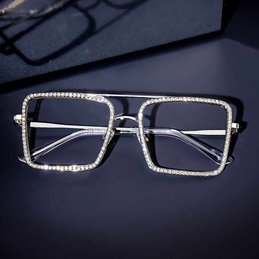 Diva Silber Quadratisch Brille