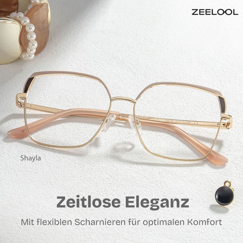 Shayla Rosabraun Quadratisch Brille