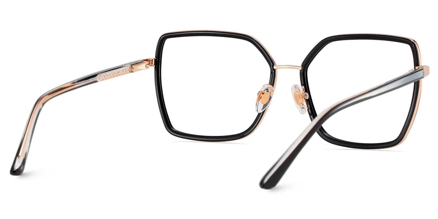 Olicia Schwarz Quadratisch TR90 Brille4