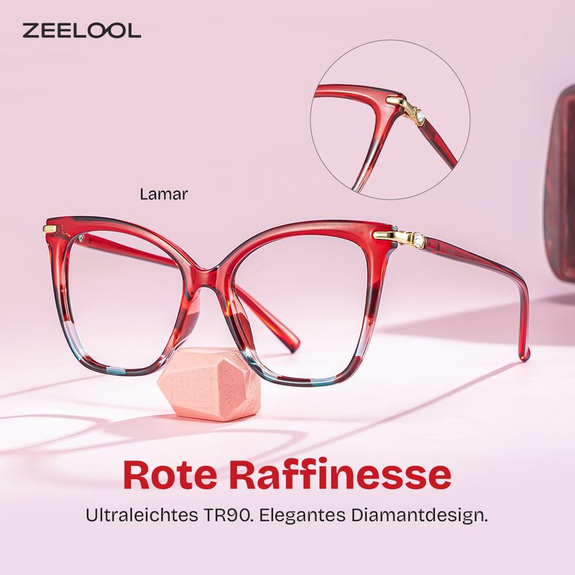 Lamar Rot Schmetterling Brille