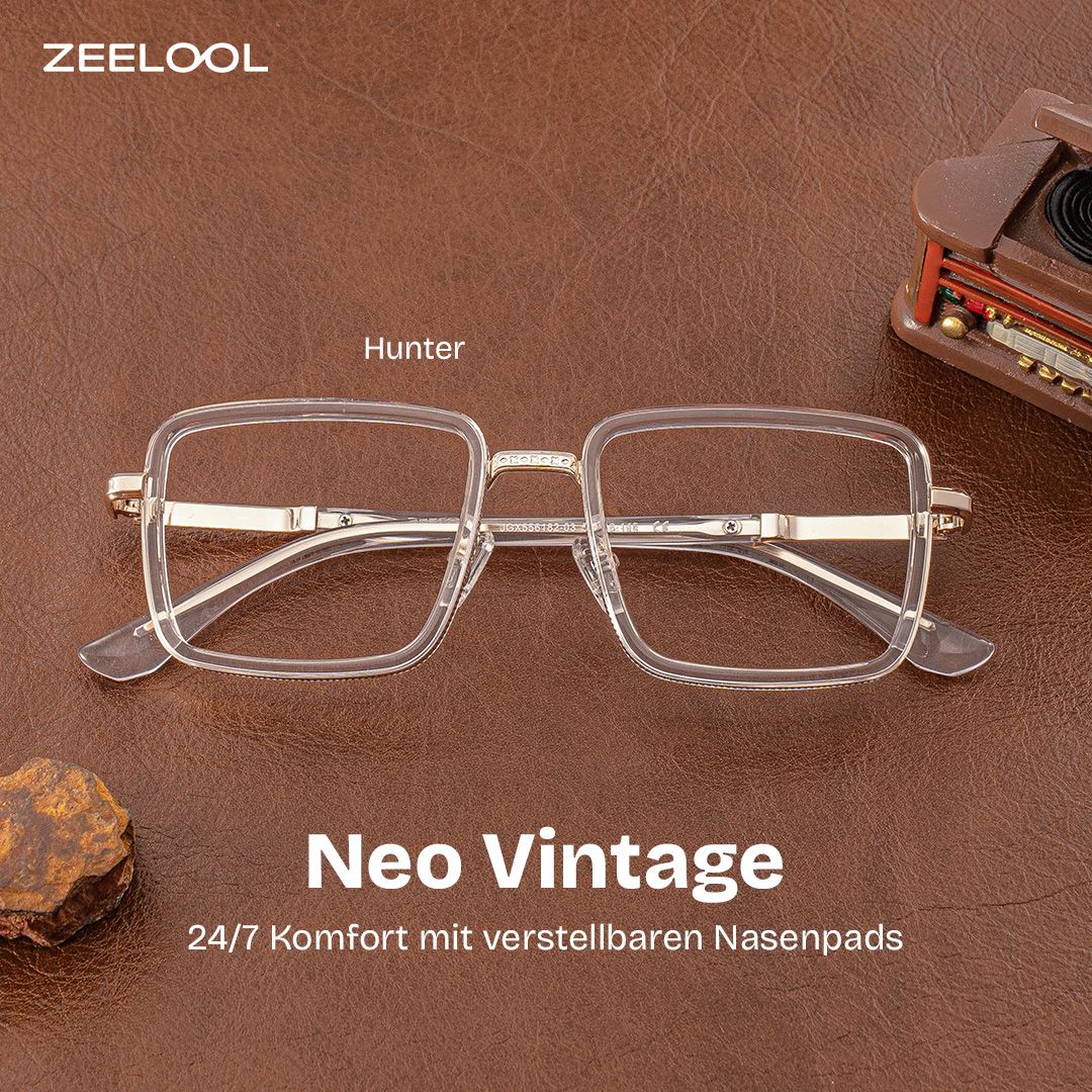 Hunter Klar Quadratisch Brille1