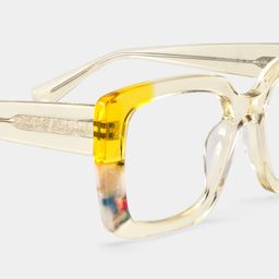 Flair Gelb Quadratisch Brille7