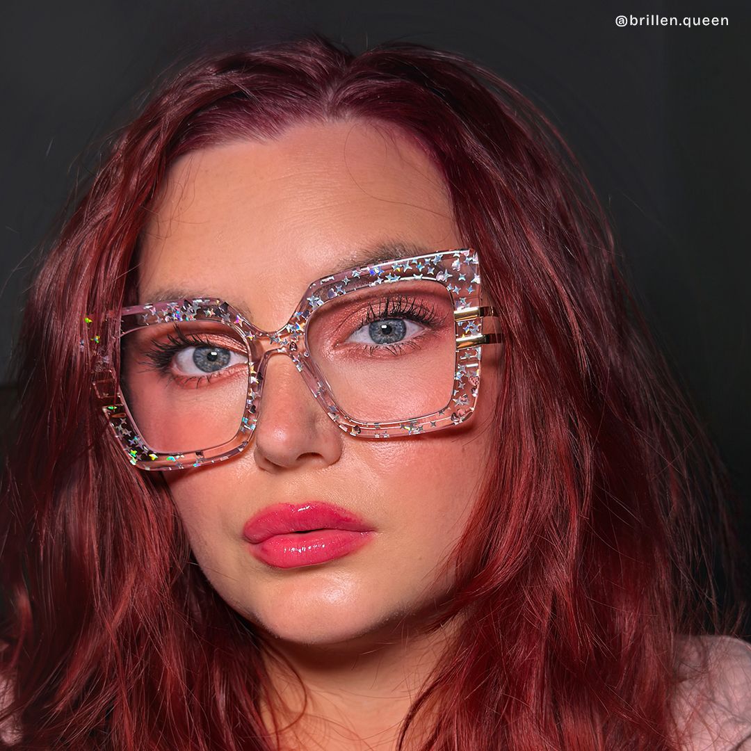 Poutine Rosa Quadratisch Gemischte Materialien Brille6