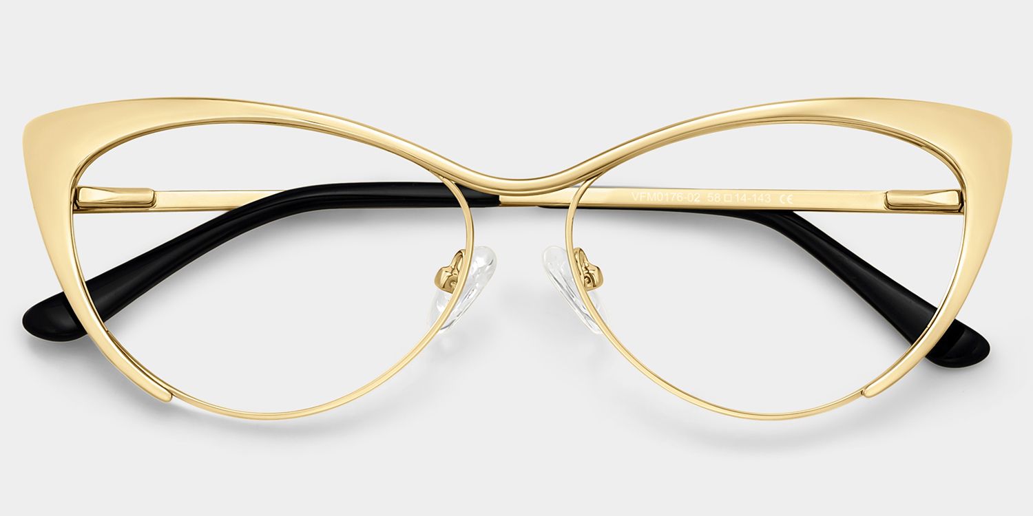 Ellen Gold Cat Eye Brille1