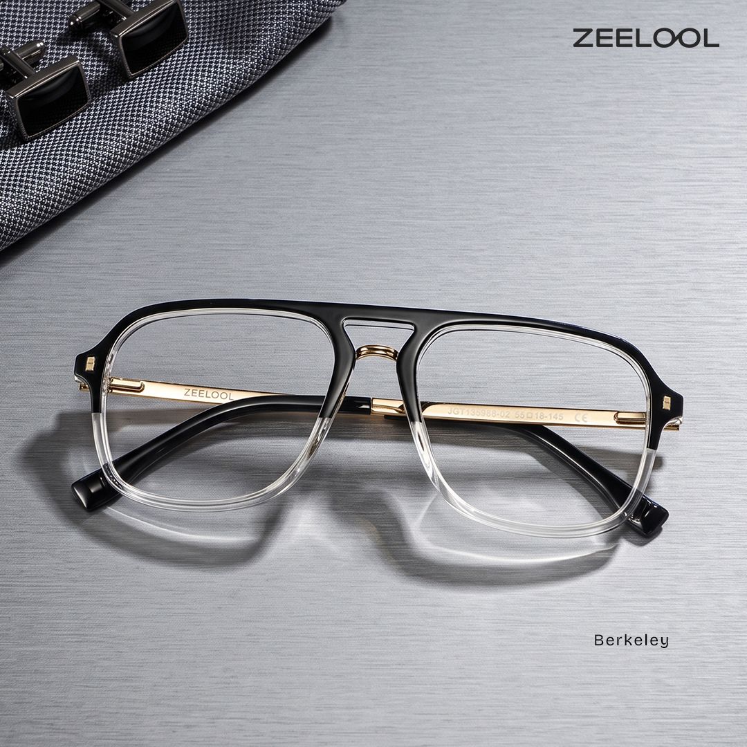 Aviator Berkeley Schwarz-Klar Brillen Angebote -Zeelool Brillen0